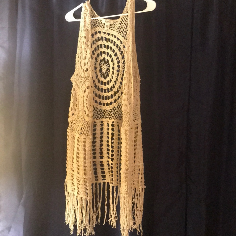 Fringe knit cardigan